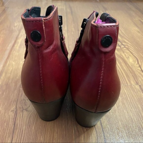 Rag & Bone Margot Burgundy Leather & Suede Boots Size 38.5 - Picture 5 of 9